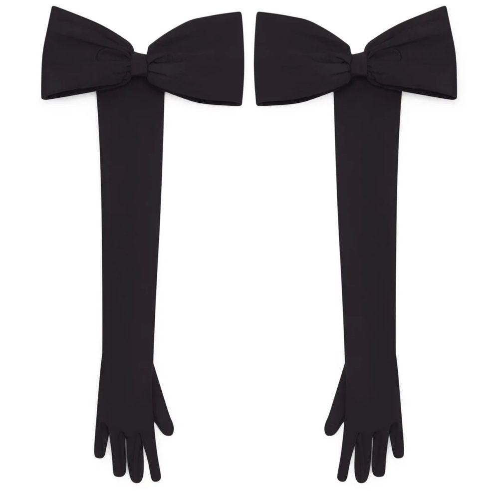 Chic Black Bow Women's Gloves